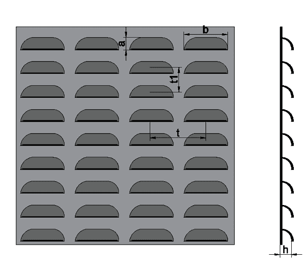 Dg a × b – t × t1 straight louver hole perforated metal